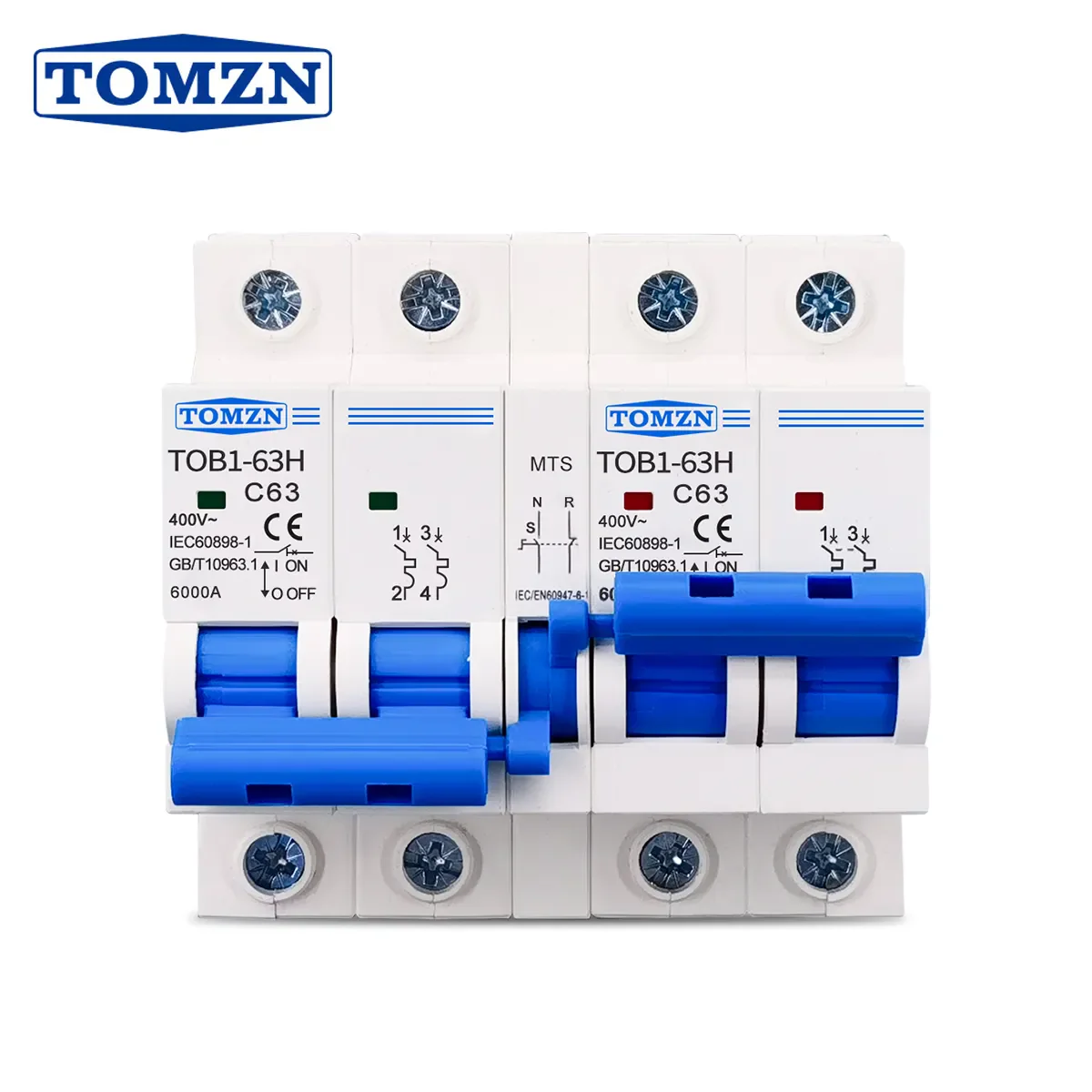 TOMZNMTS2P_2Pmain c.o Tomzn AC 2P+2P MTS Dual power Manual transfer switch Circuit breaker MCB 50HZ/60HZ Change Over - Image 1