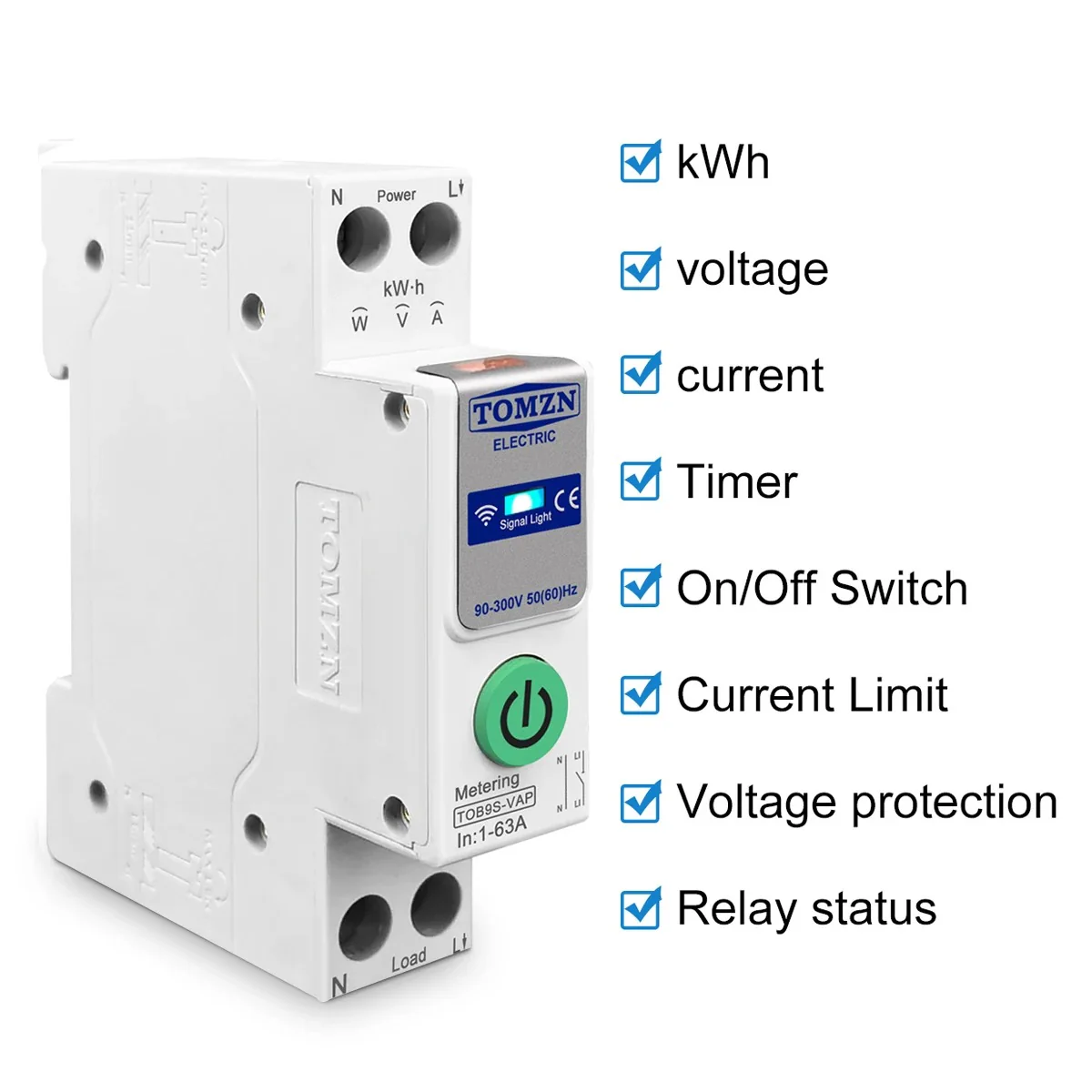 wifi switch Tomzn TOB9S-VAP 8in1 63A WIFI Smart Switch - Image 1