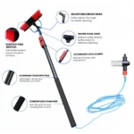 Solar Panel Cleaning Brush 15Ft with Telescopic Pipe